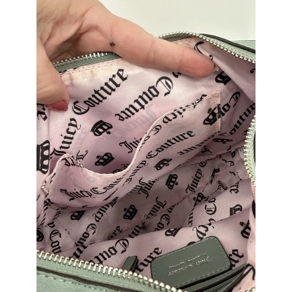 Juicy Couture Queen Couture Hobo Shoulder Bag Green Chain Handle Y2K‎ Style